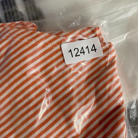 Chico's T-Shirt Women 0 Red Striped Short Sleeve Round Neck Rayon Casual Comfort - Picture 9 of 9